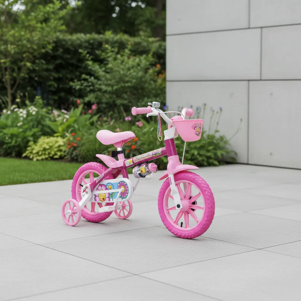 Bicicleta Nathor Rodado 12 Flower Rosa Nena Rueditas