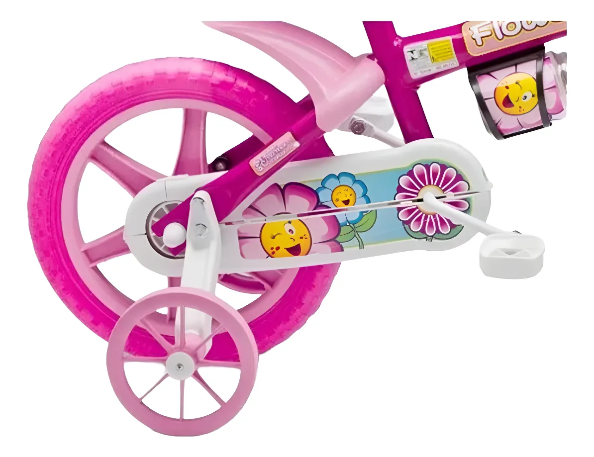 Bicicleta Nathor Rodado 12 Flower Rosa Nena Rueditas
