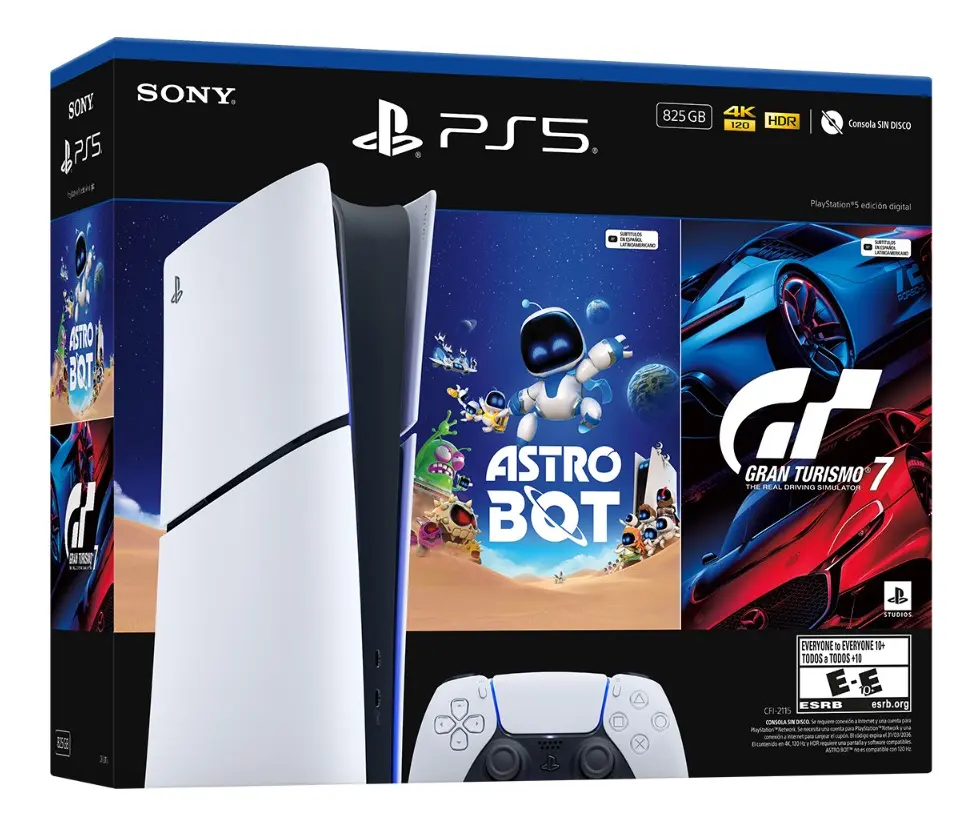 Consola Ps5 Digital + Juegos Astro Bot + Gran Turismo 7 Playstation