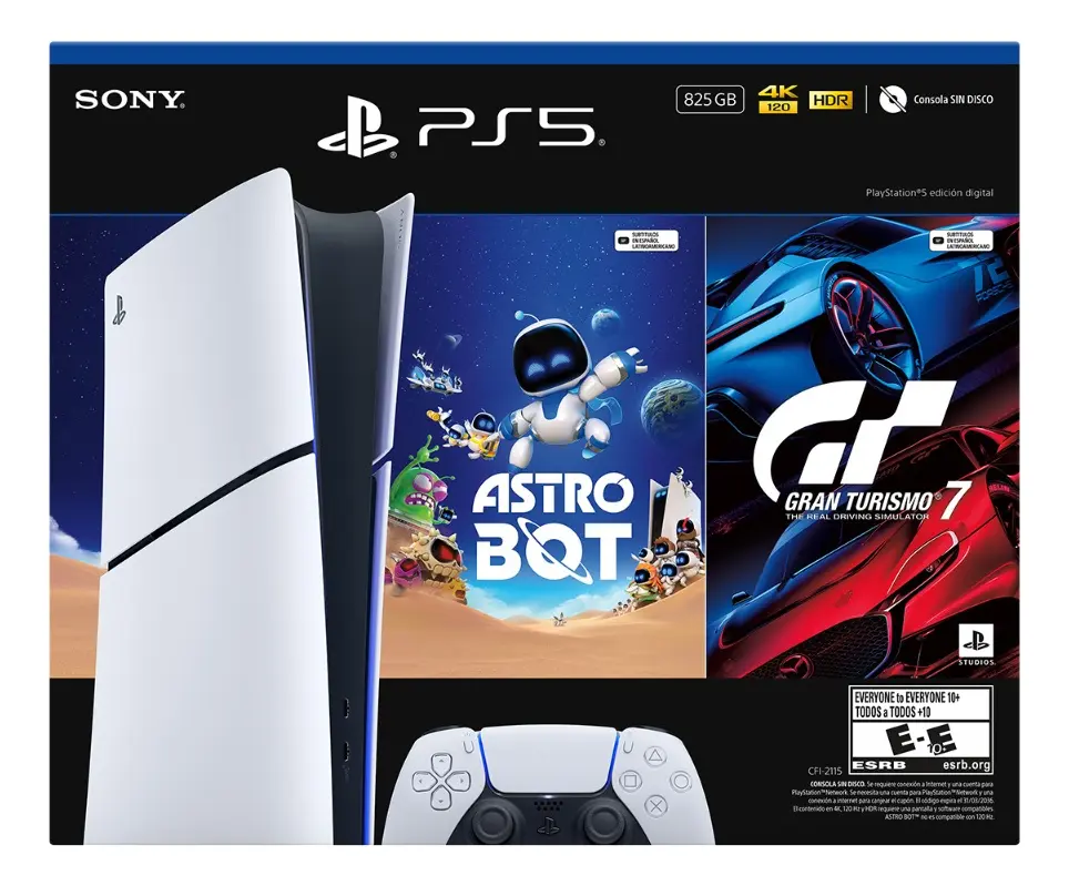 Consola Ps5 Digital + Juegos Astro Bot + Gran Turismo 7 Playstation