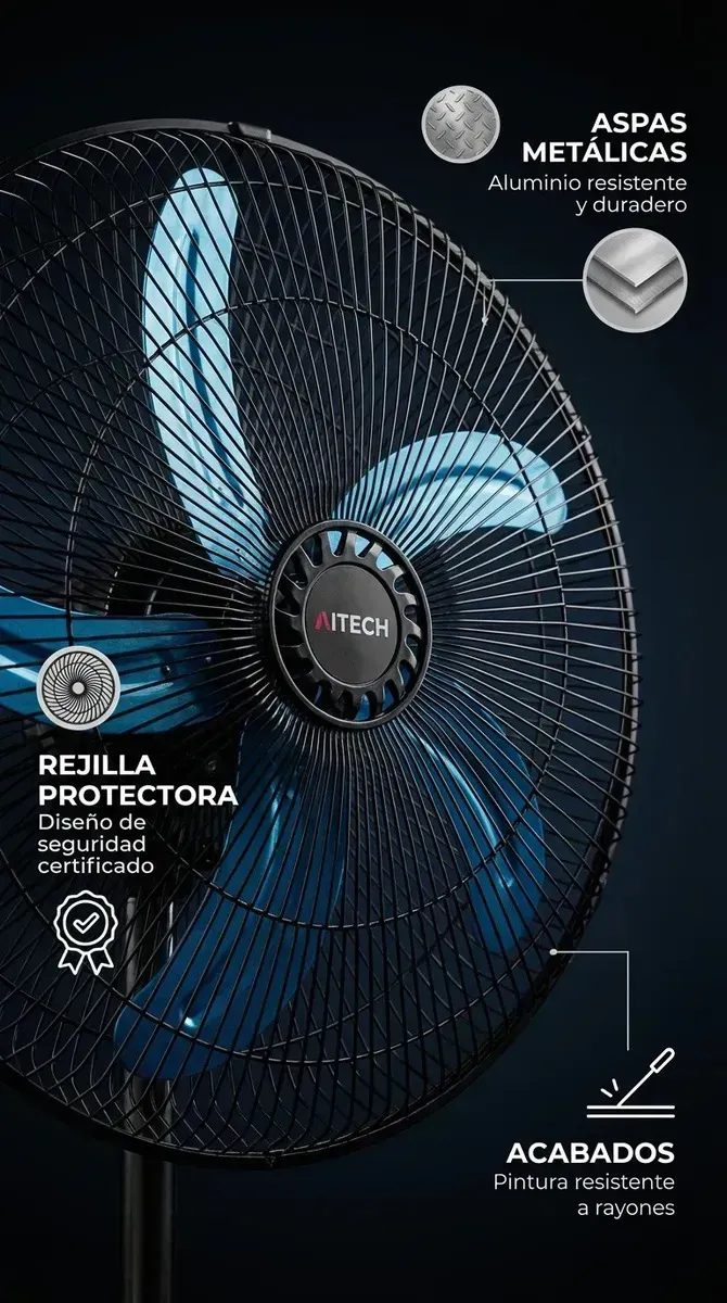 Ventilador 3 En 1 Pie Pared Turbo 18 Pulgadas 100w