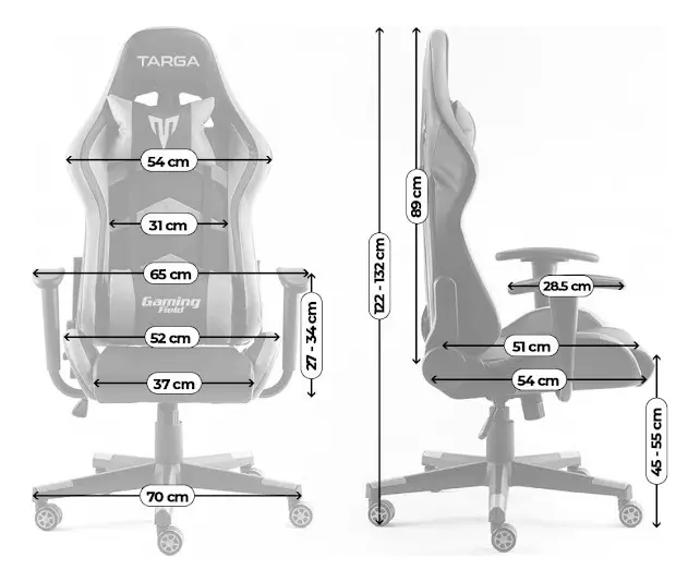 Silla Gamer Targa Warrior Pro FX Roja Cuero Sintético Ergonómica Ruedas RGB