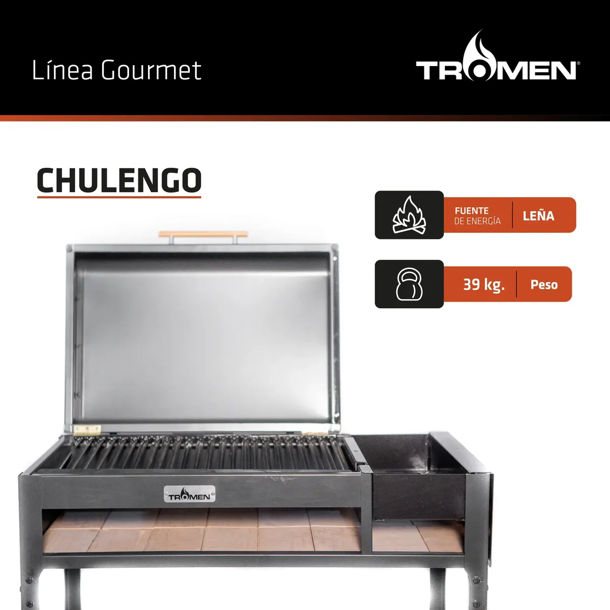 Parrilla Tromen Con Tapa Chulengo A Leña