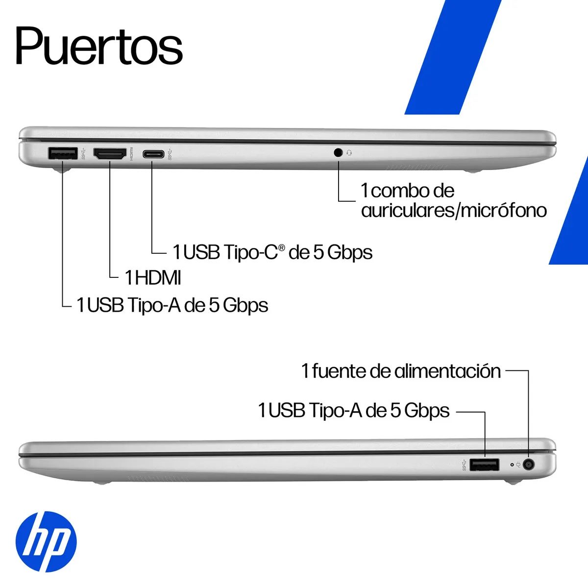 Notebook HP 15-fd0331la Intel Core 3 8GB RAM 512GB SSD 15,6" FHD Windows 11 Home