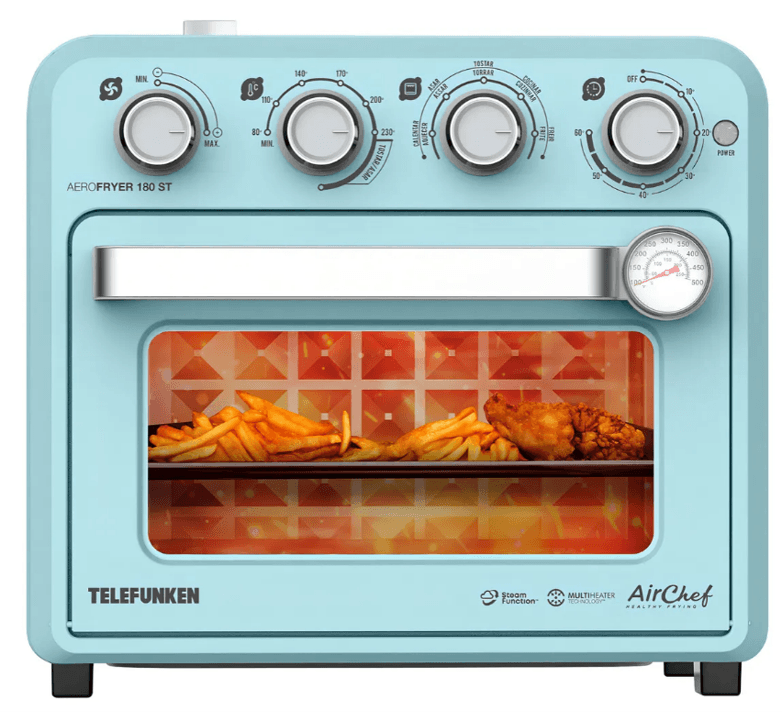 Freidora de Aire y Vapor con Horno Telefunken AeroFryer 180 ST 18 Litros – Color Agua
