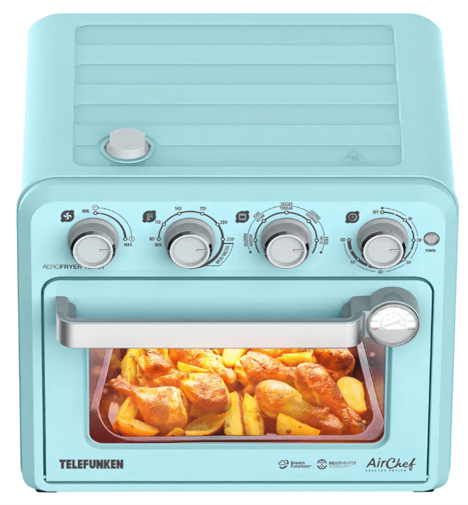 Freidora de Aire y Vapor con Horno Telefunken AeroFryer 180 ST 18 Litros – Color Agua