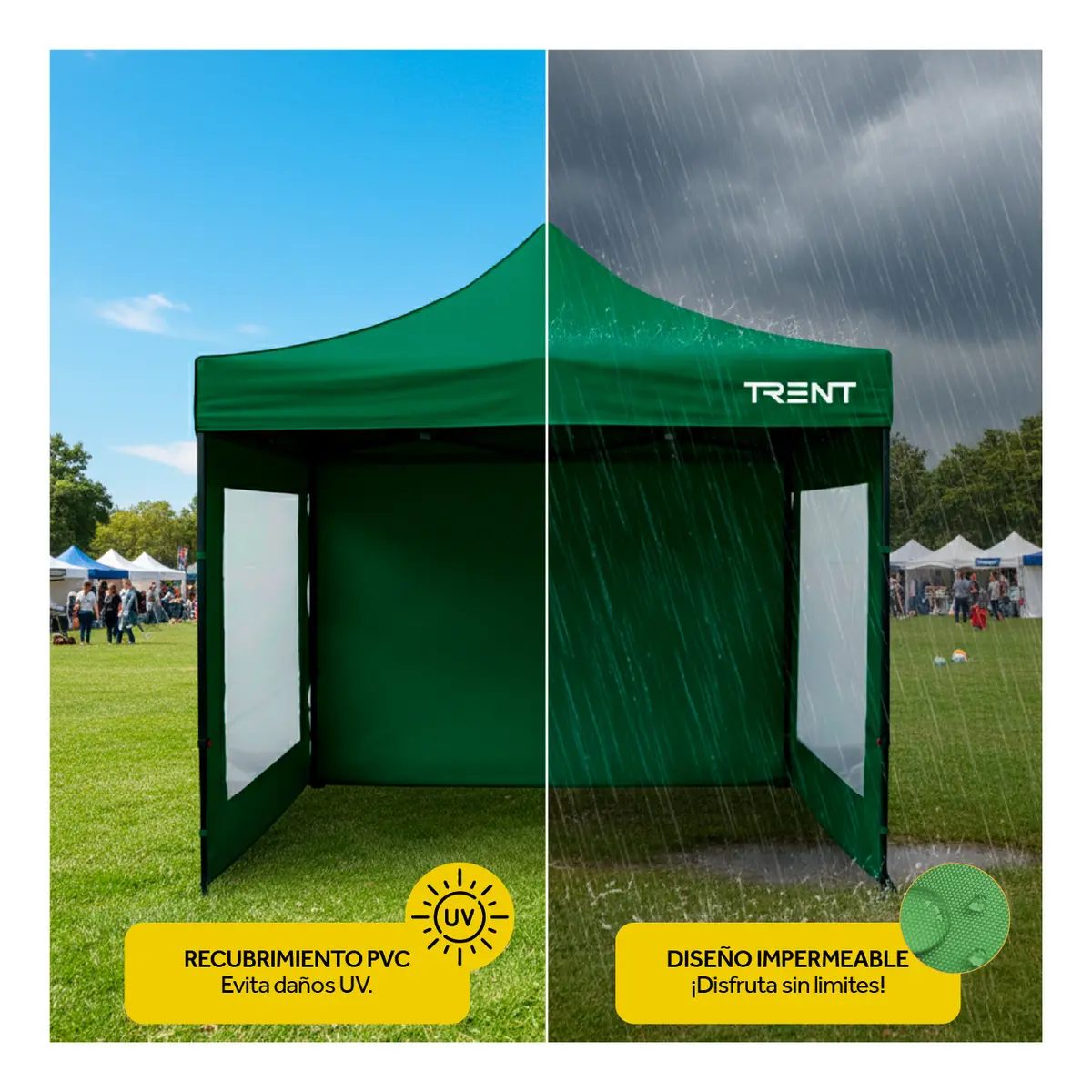 Gazebo Homeco Reforzado 3x3 Metros Autoarmable Plegable Exterior Con Paredes Azul