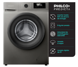 Lavarropas Philco Carga Frontal Inverter 8Kg