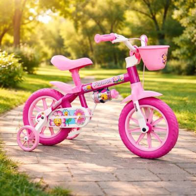 Bicicleta Nathor Rodado 12 Flower Rosa Nena Rueditas