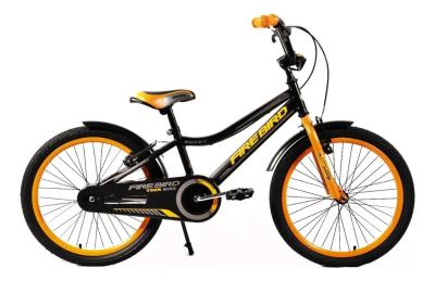 Bicicleta BMX Fire Bird Rocky R20 Negro Naranja Acero Niños V-Brakes