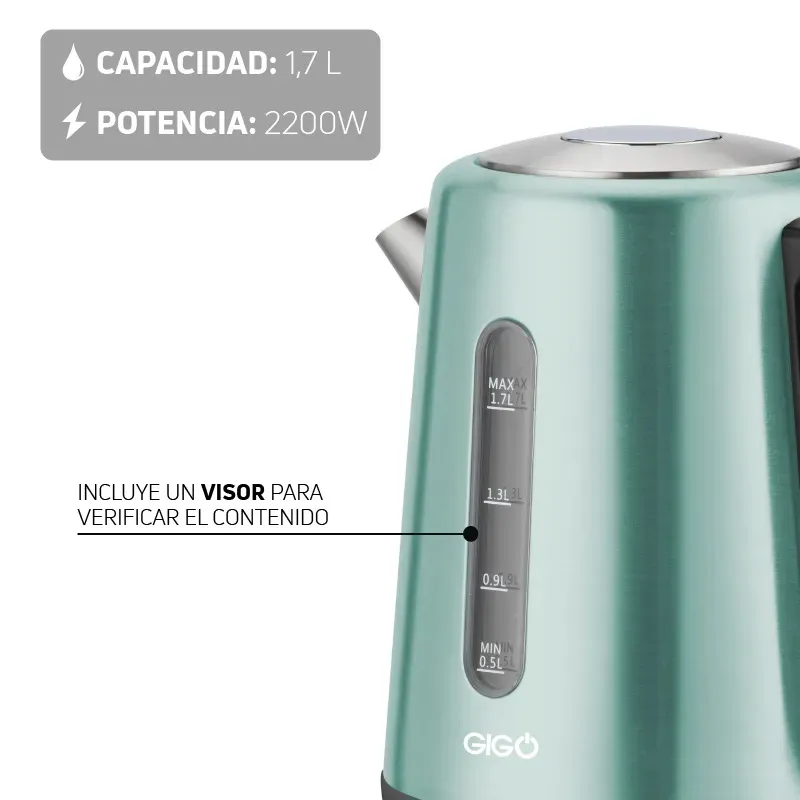 Pava Electrica Gigo Digital Tactil Acero Inoxidable