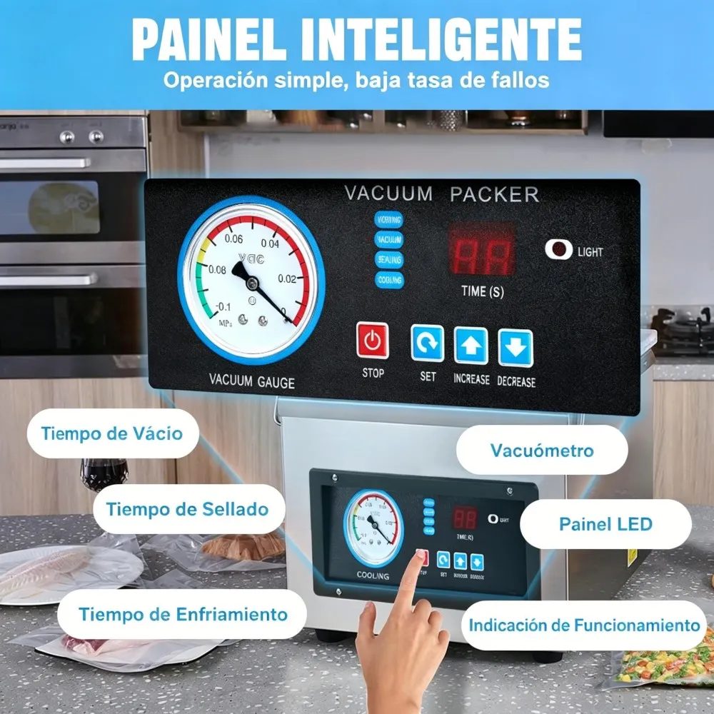 Envasadora Vacío Selladora Industrial 380w Acero Inoxidable