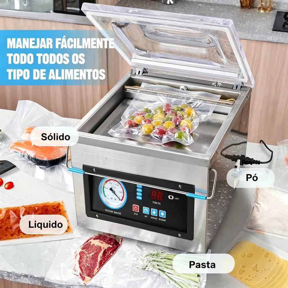 Envasadora Vacío Selladora Industrial 380w Acero Inoxidable