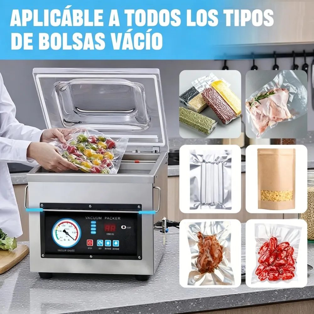 Envasadora Vacío Selladora Industrial 380w Acero Inoxidable