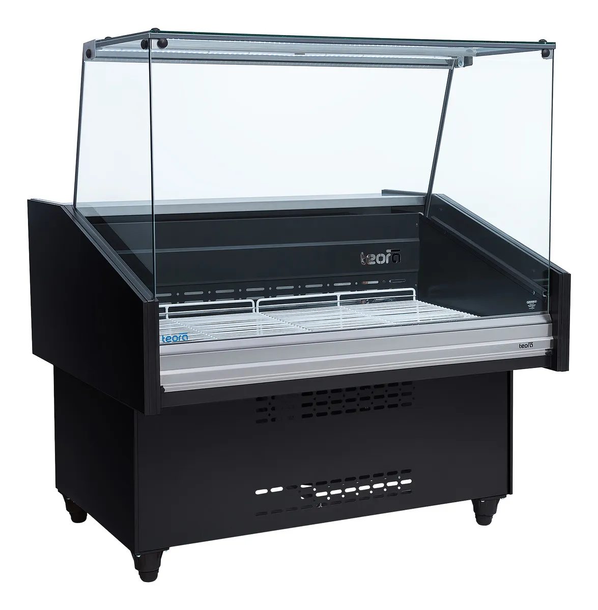 Heladera Batea Teora Kubo Black 125 Cm Vidrio Recto 1/3 Hp