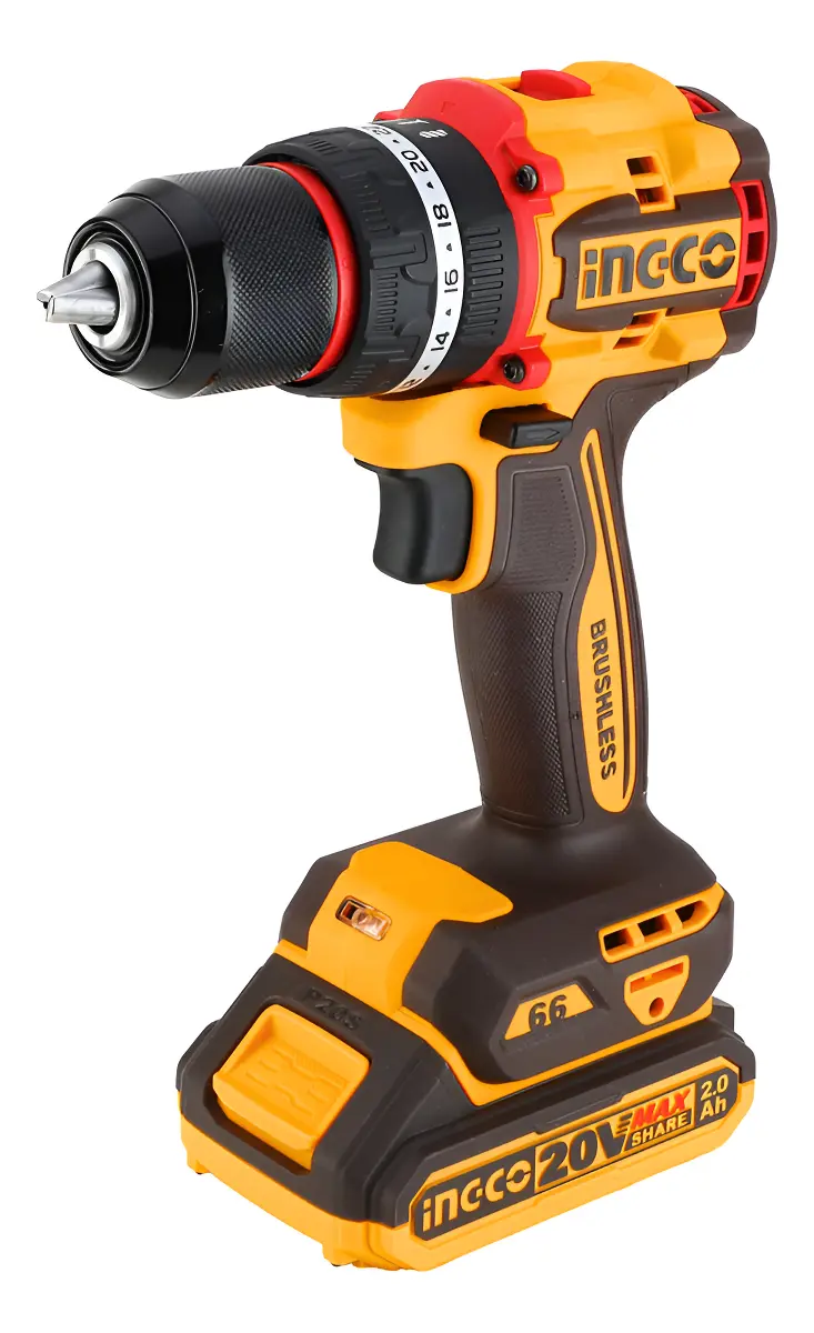 Atornillador Taladro Percutor Inalam Bl 20v 66nm Ingco + Acc