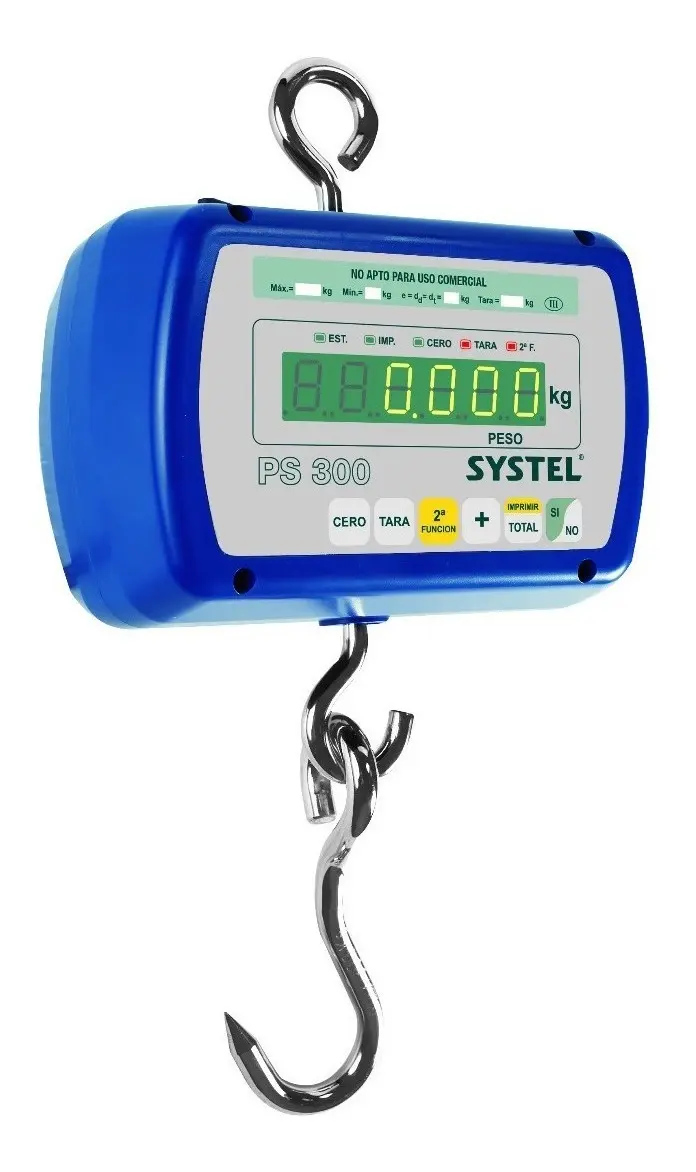 Balanza industrial Colgante Systel Pilon PS 300kg Pantalla Digital LCD