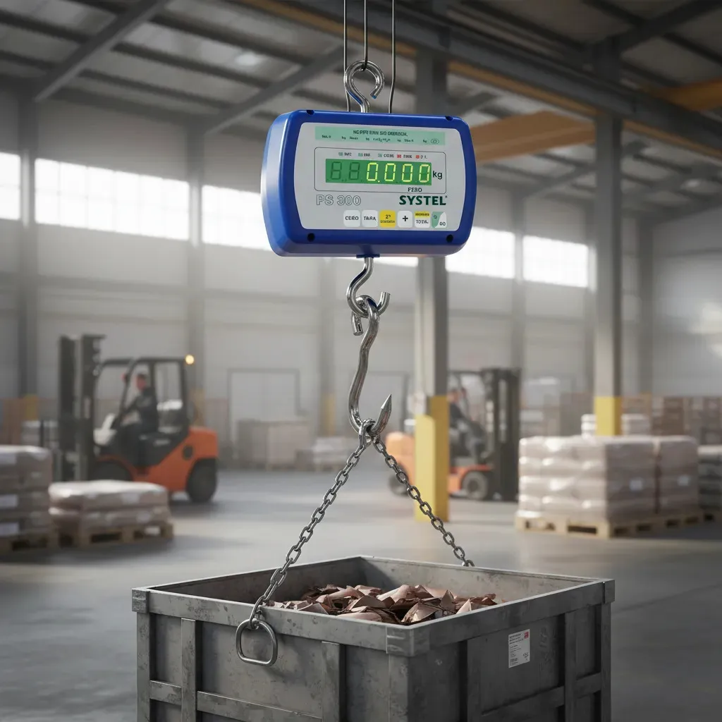 Balanza industrial Colgante Systel Pilon PS 300kg Pantalla Digital LCD