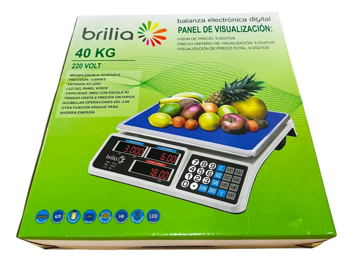Balanza 40kg Brilla Recargable